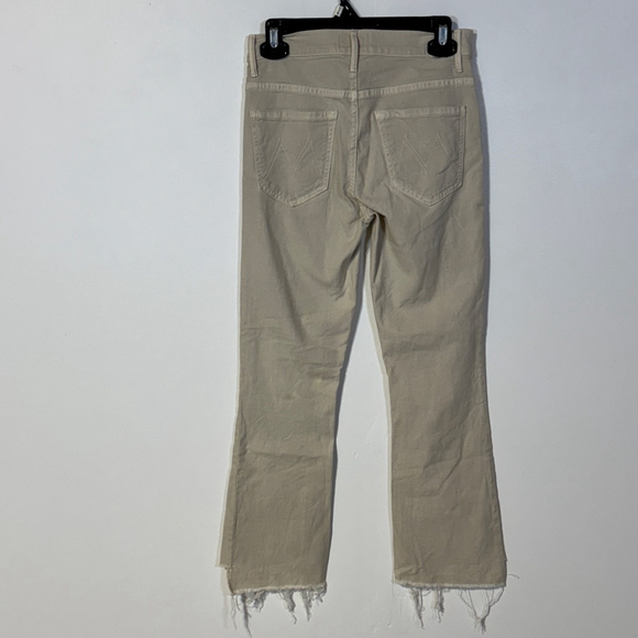 MOTHER The Insider Crop Step Fray Jeans in Toasted Ivory Women's Size 26 Raw Hem - Picture 4 of 15